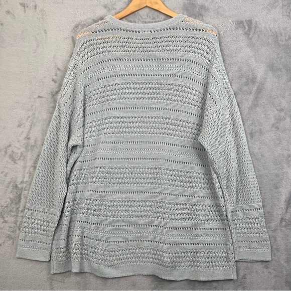 J. Jill Knit Crochet Aluminum Color Pull Over. Silver. Women’s size  ExLarge. - Picture 3 of 7